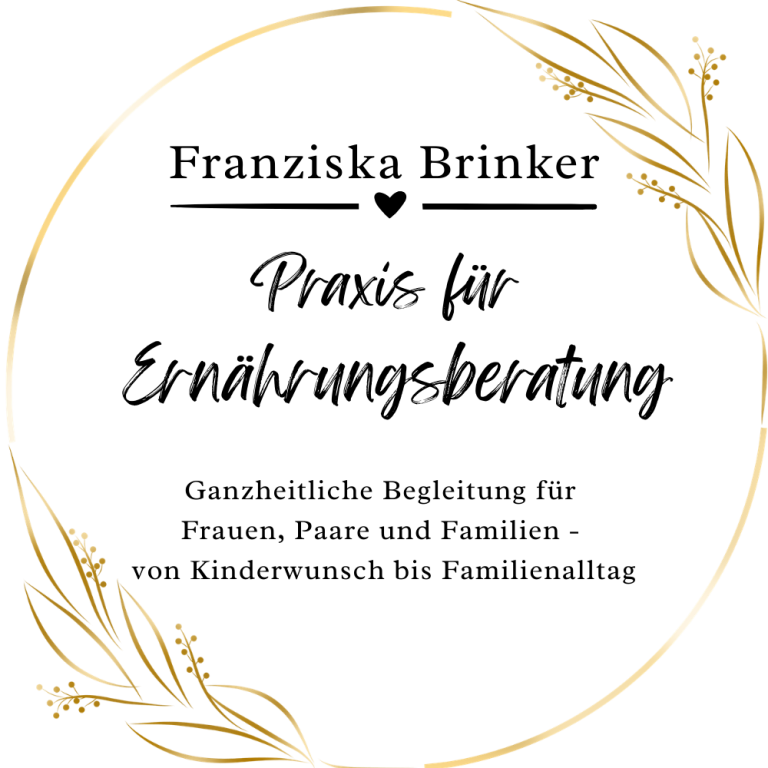 Logo der Beratungspraxis; schwarze Schrift und goldener Kreis mit Blättern